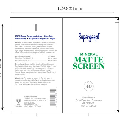 Min Mattescreen 40 Tube (Mineral Mattescreen Spf 40 45ml Tube)